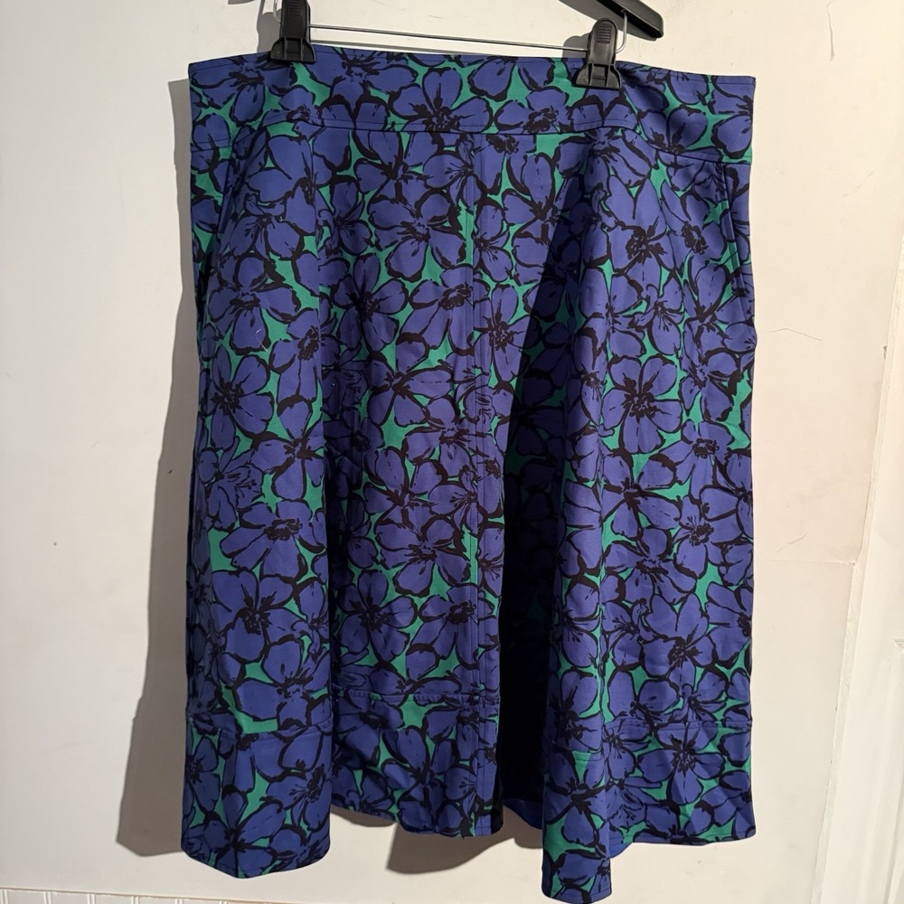 Lane Bryant Size 20 Floral Aline Skater Skirt Retro Mod Style